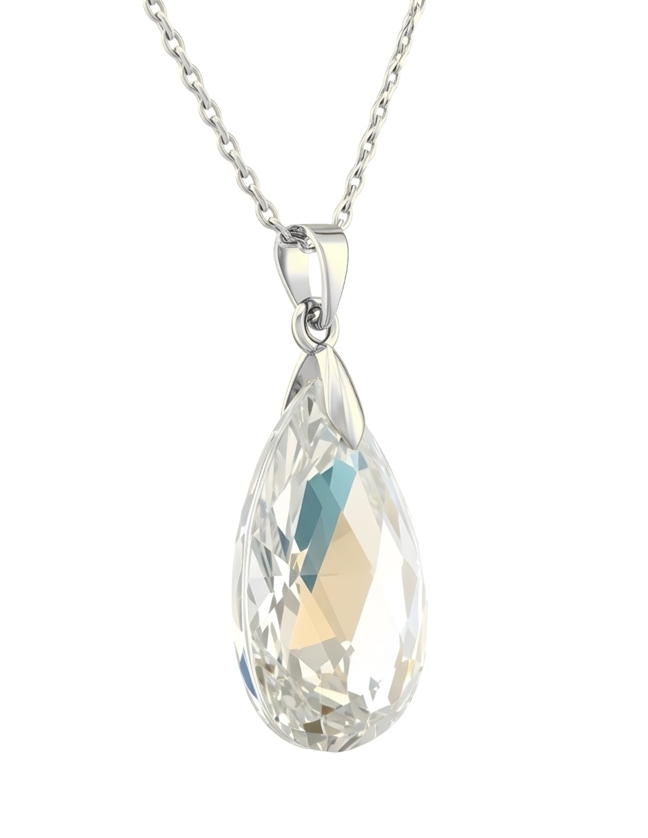 Aretes y collar de gota Zvezda Éclair de plata cristal