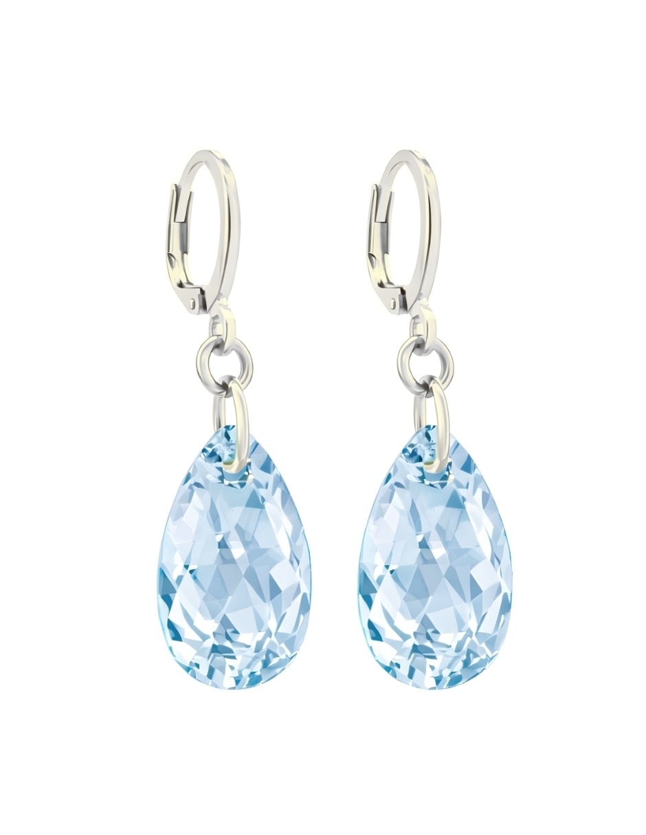 Aretes y collar gota zvezda éclair de plata cristal