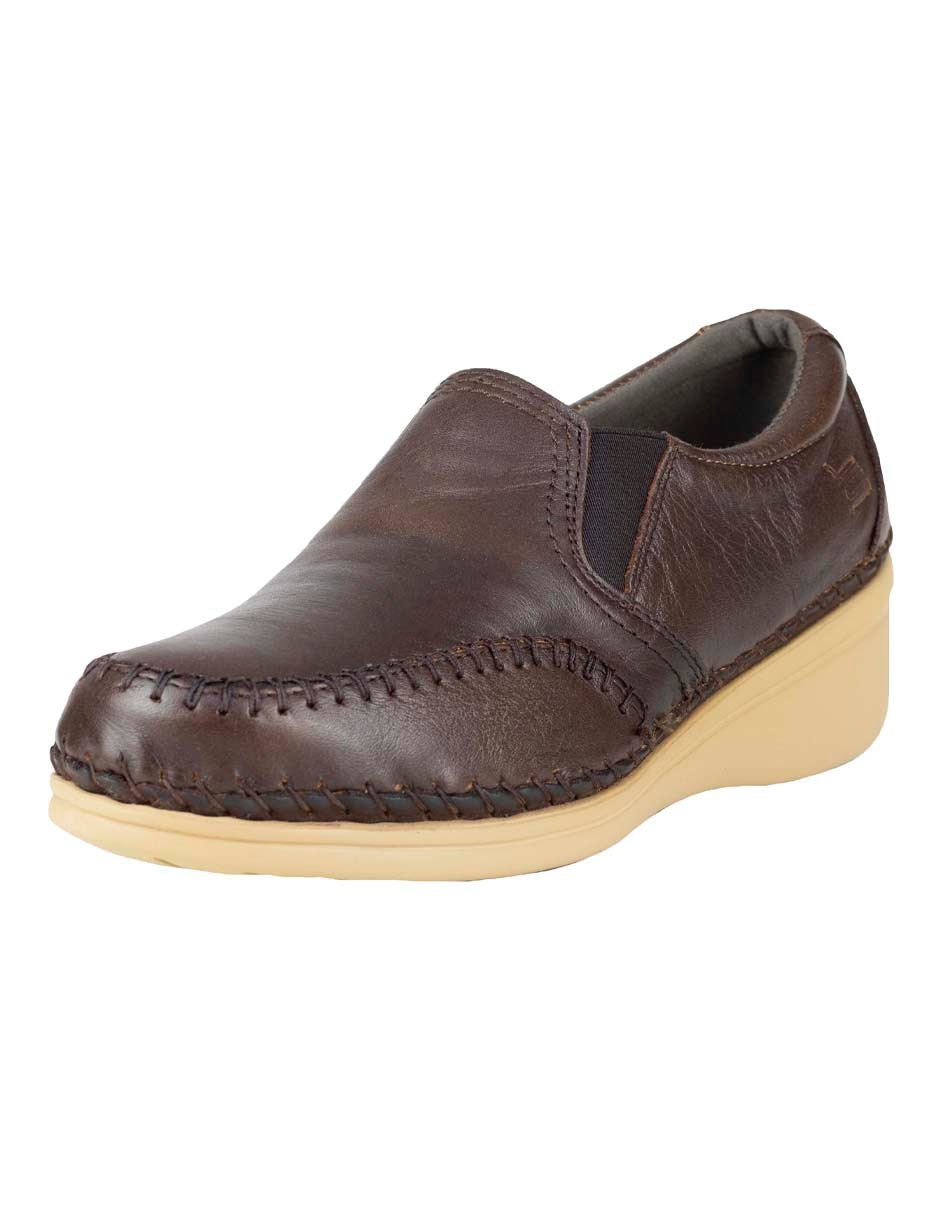 Mocasín lobo solo de piel para mujer