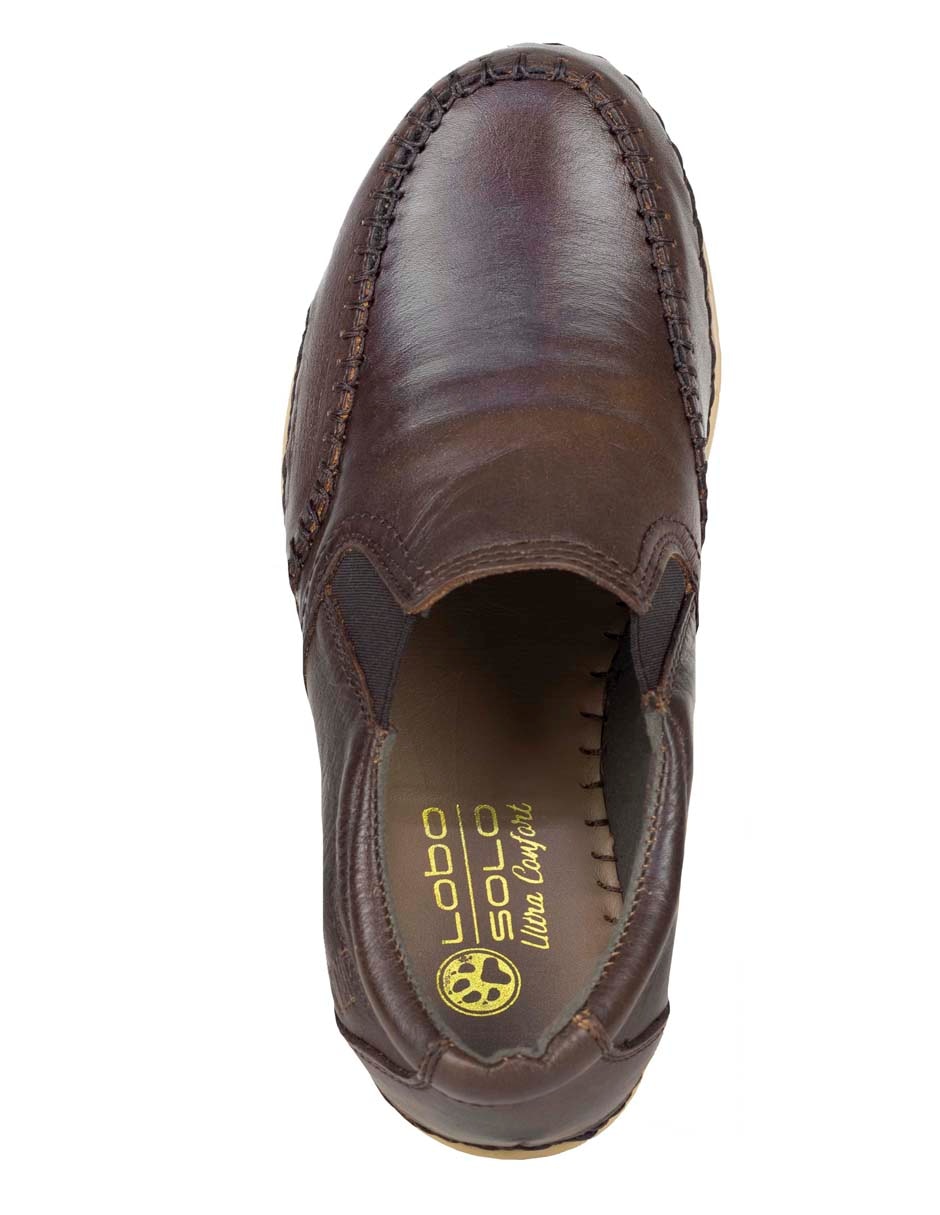 Mocasín lobo solo de piel para mujer