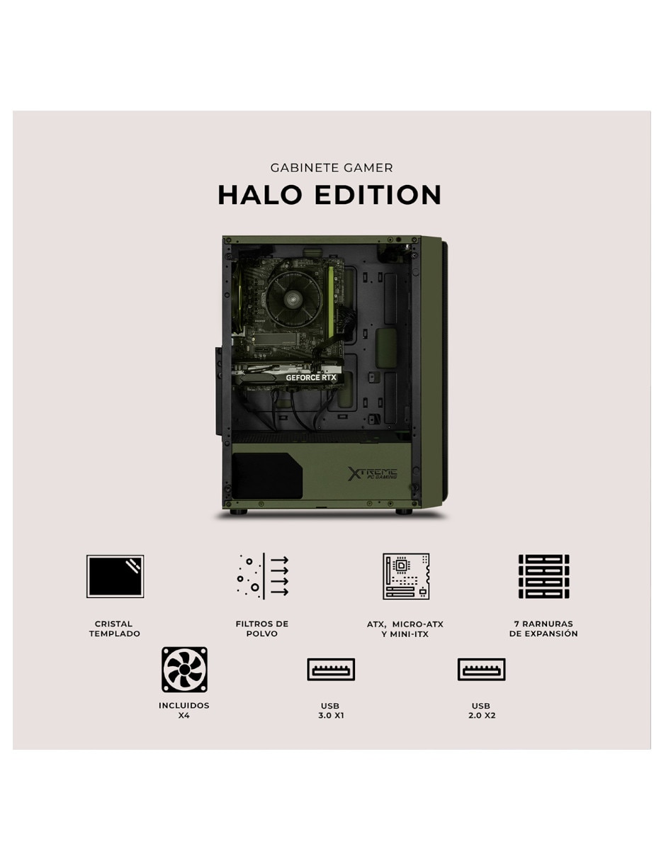 Gabinete Xtreme PC Gaming Halo Edition