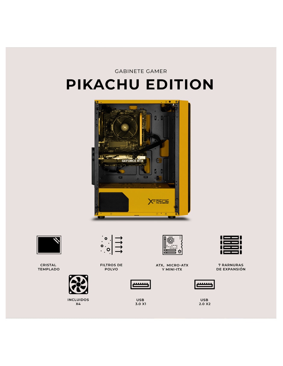 Gabinete Xtreme PC Gaming Pikachu Edition