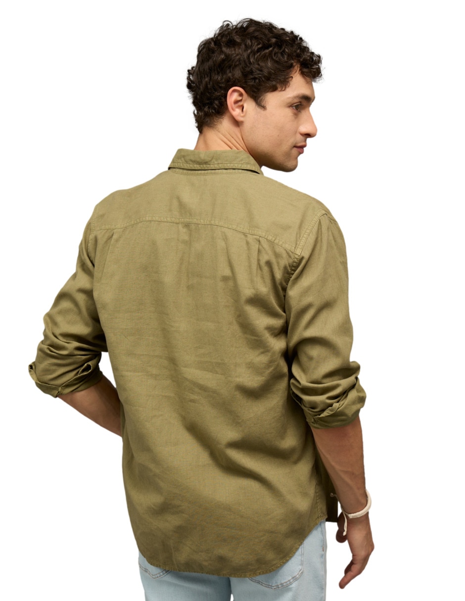 Camisa casual American Eagle de algodón manga larga para hombre
