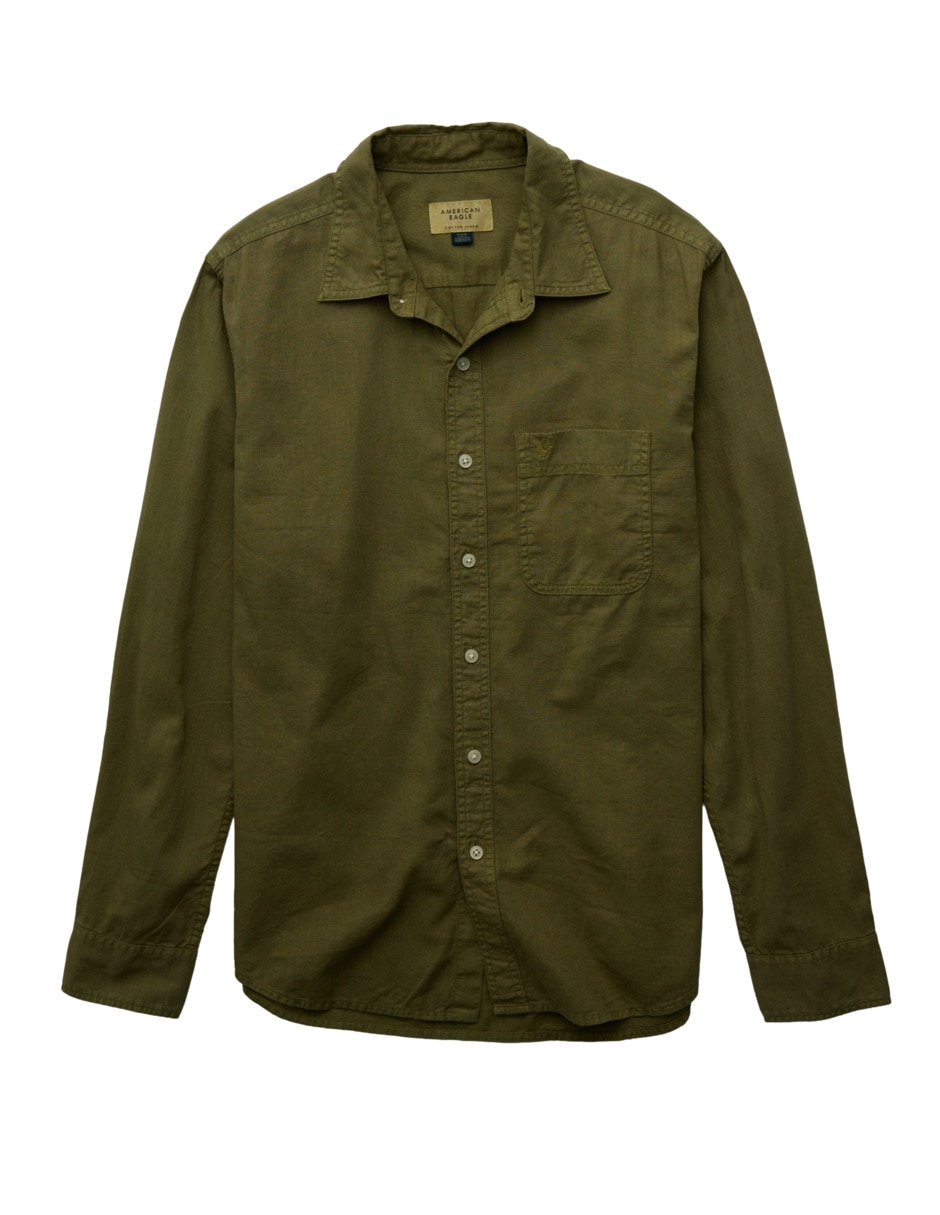 Camisa casual American Eagle de algodón manga larga para hombre