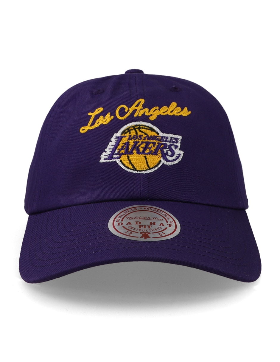 Gorra visera curva snapback para Básquetbol Mitchell and Ness NBA Lay Low Strap Los Angeles Lakers para unisex