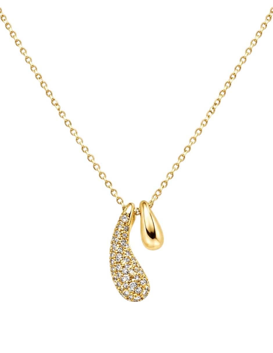Collar Velocity baño de oro 18 k zirconia