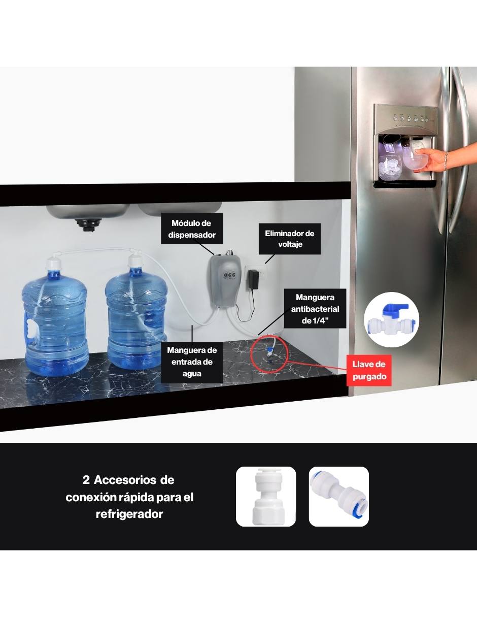 Bomba dispensadora para refrigerador ogg homes