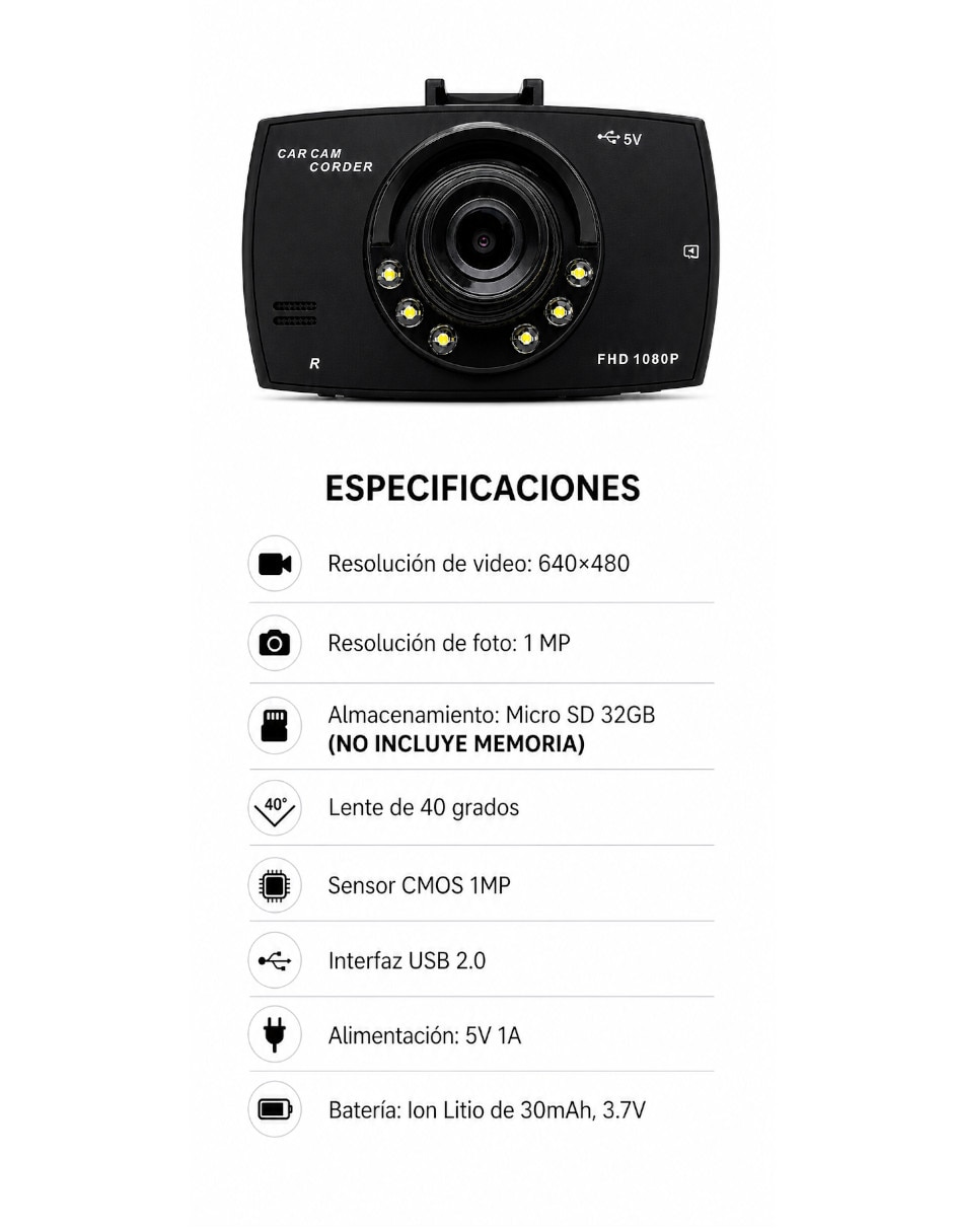 Kit de cámara para salpicadera DVR 4
