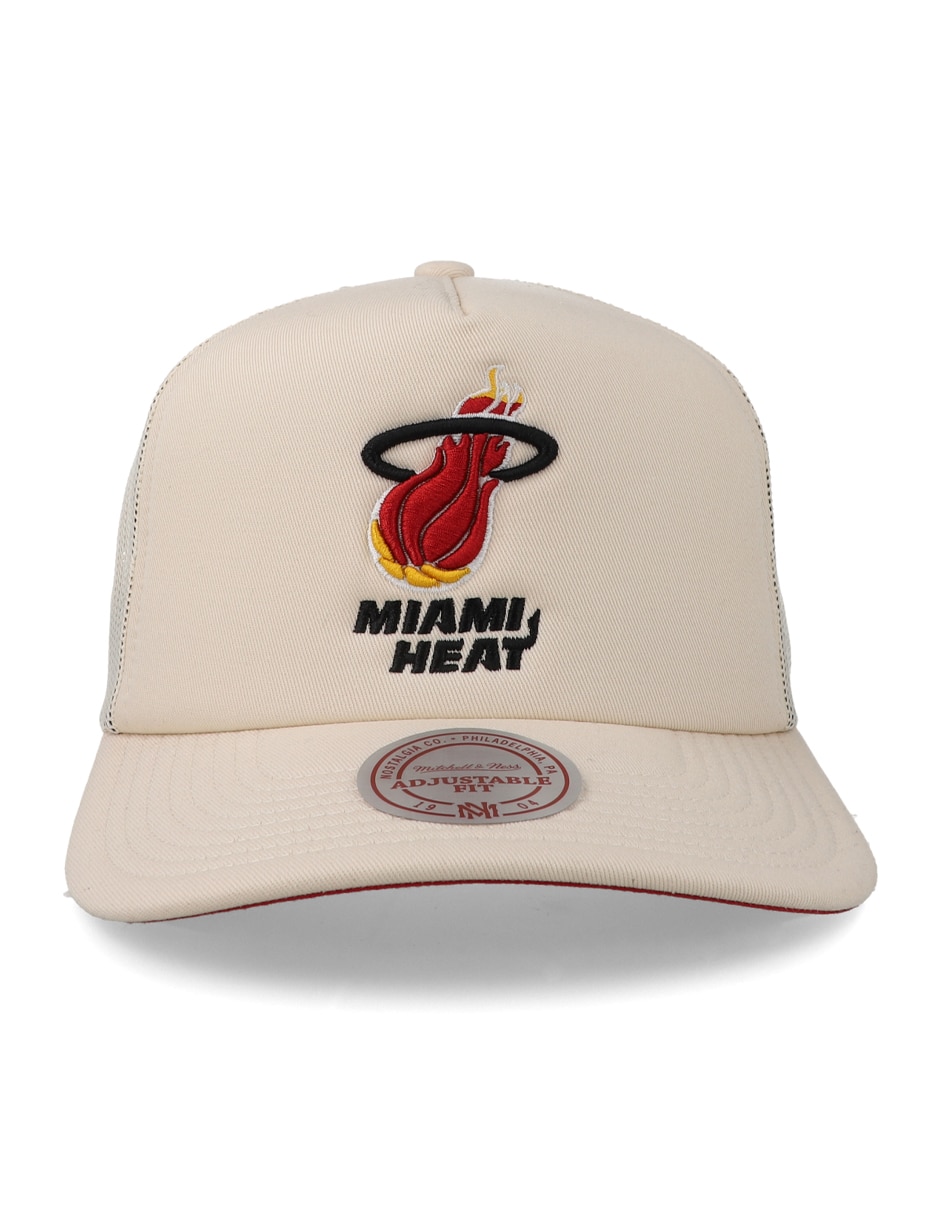 Gorra visera semicurva snapback para Básquetbol NBA Miami Heats unisex