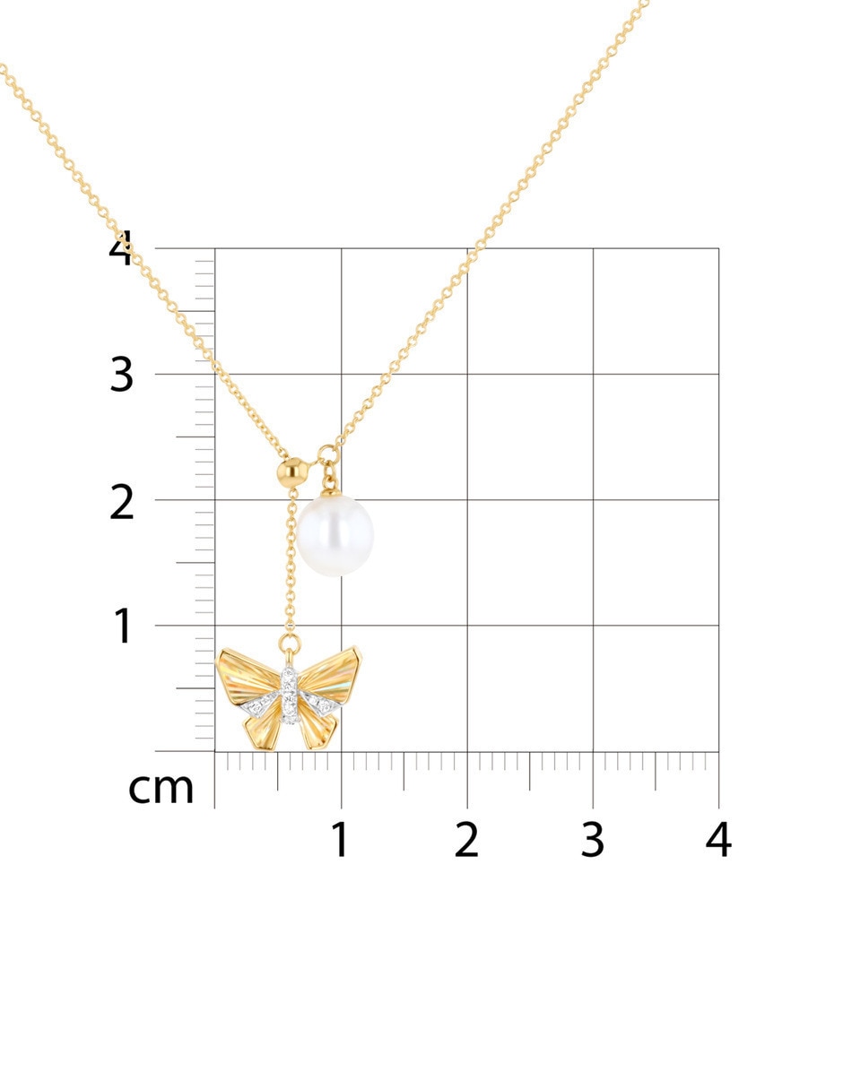 Gargantilla de mariposa de oro amarillo 14 K 2