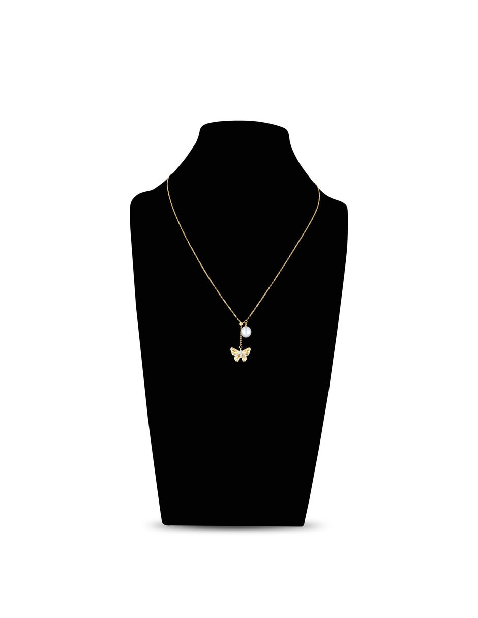 Gargantilla de mariposa de oro amarillo 14 K 5