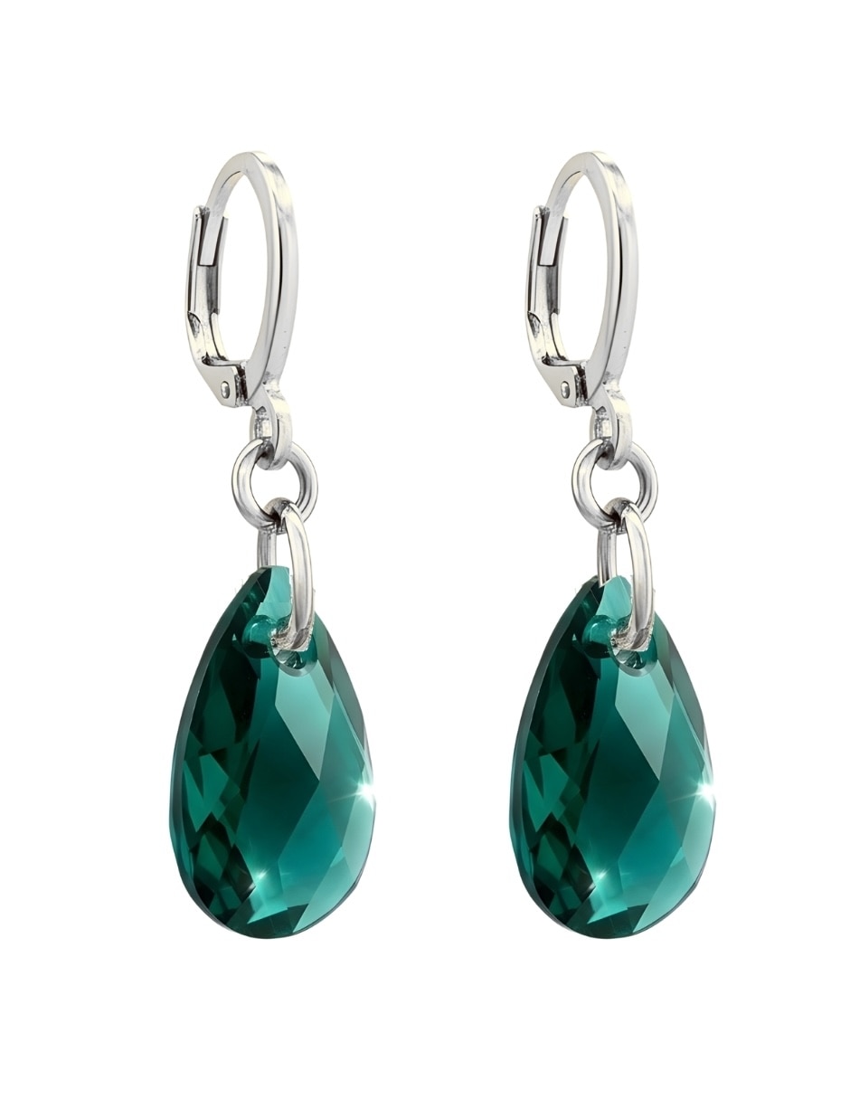 Aretes y collar gota zvezda élan de plata cristal