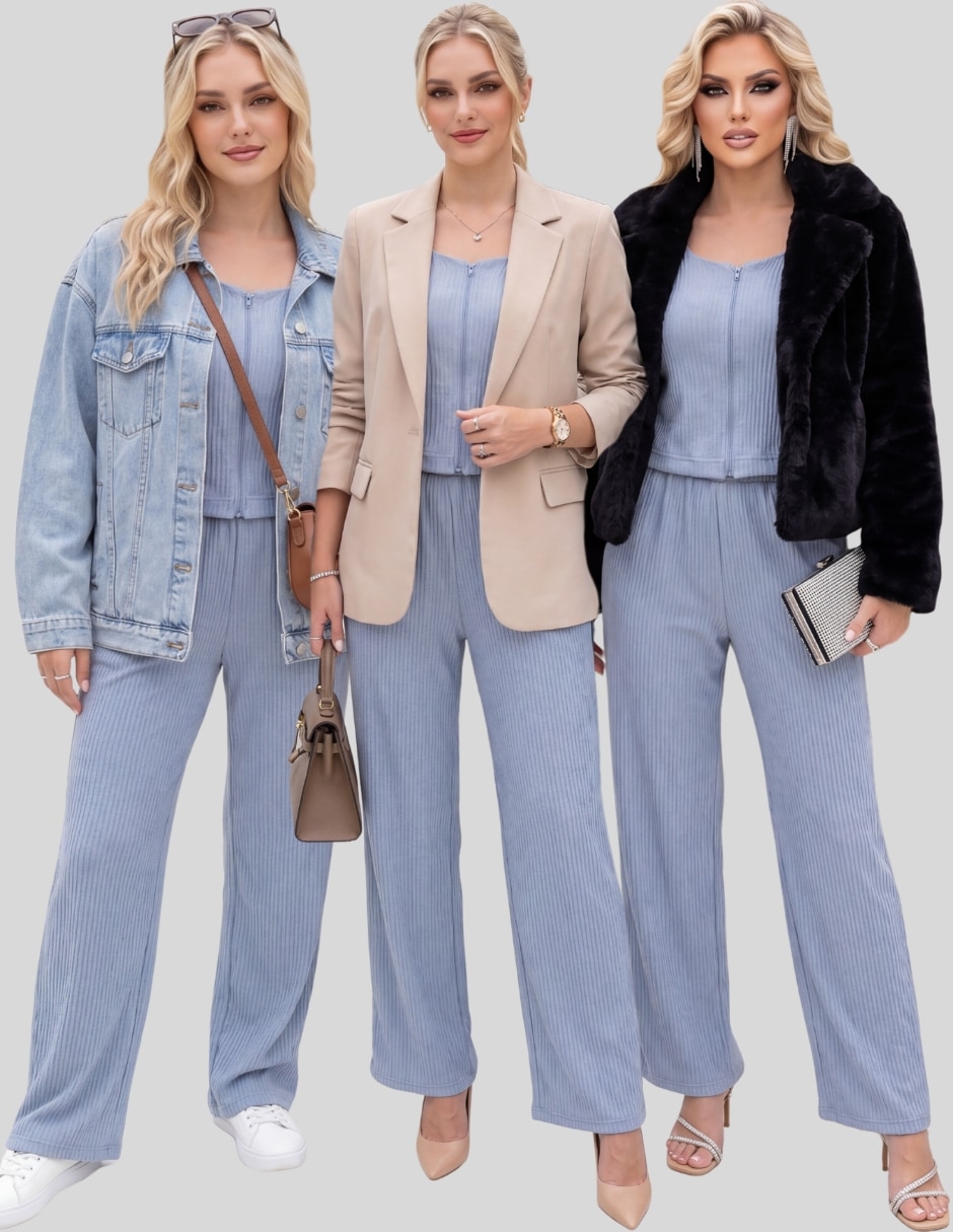 Conjunto ropa casual conjunto de dos piezas texturizado para mujer 6