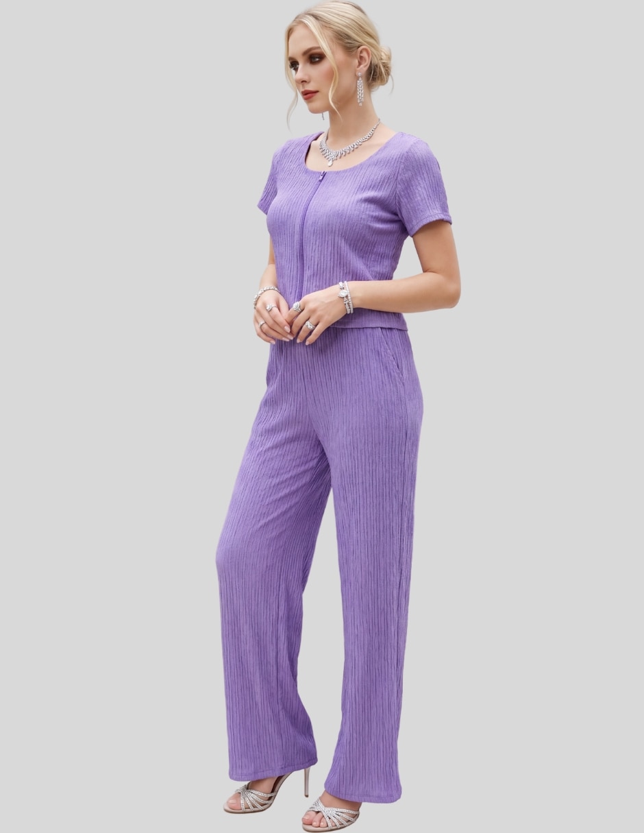 Conjunto ropa casual malabis conjunto de dos piezas texturizado para mujer