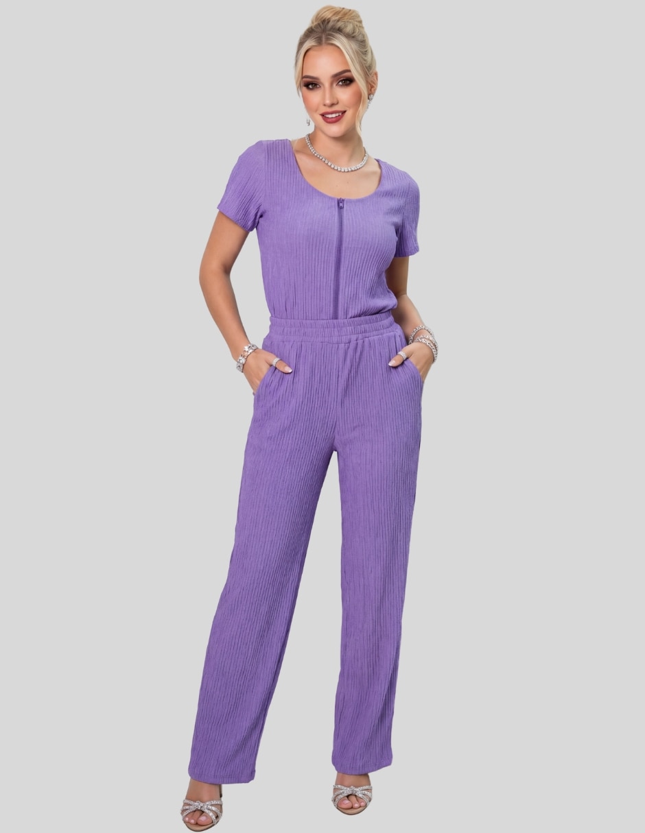 Conjunto ropa casual malabis conjunto de dos piezas texturizado para mujer