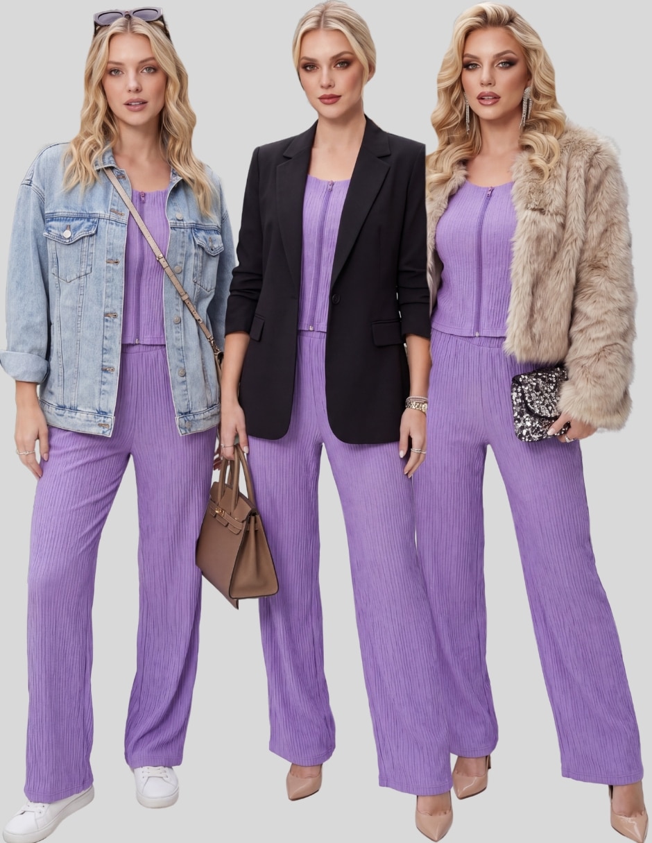 Conjunto ropa casual malabis conjunto de dos piezas texturizado para mujer