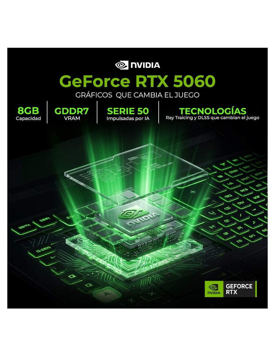 Computadora laptopmsi cyborg 15 15.6 pulgadas Full HD Intel core 5 nvidia geforce rtx 5060 16 GB RAM 512 GB SSD