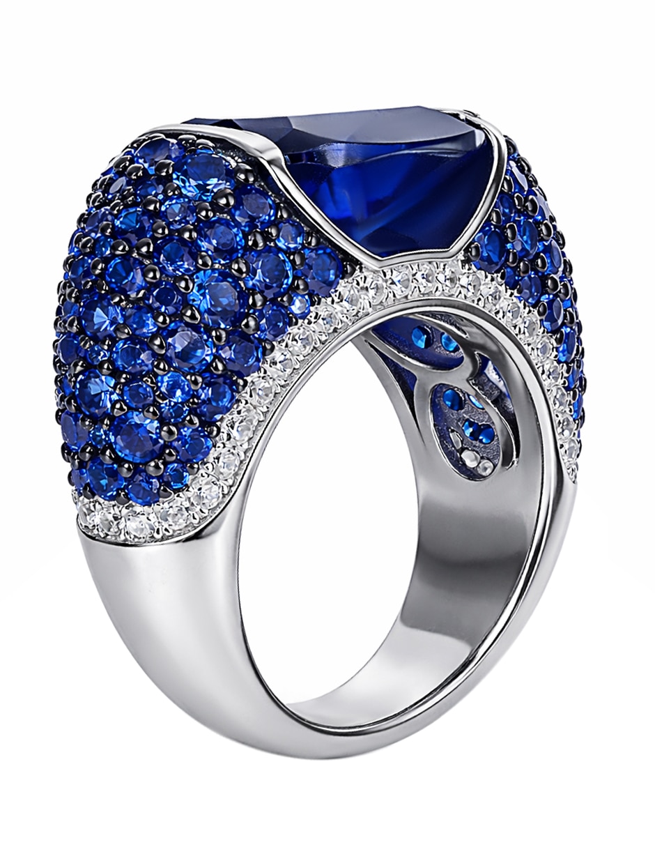 Anillo gladkova joyería p 925 de plata zafiro pavé