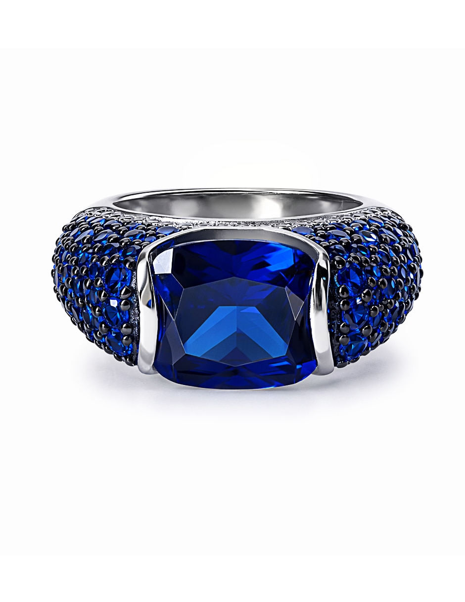 Anillo gladkova joyería p 925 de plata zafiro pavé