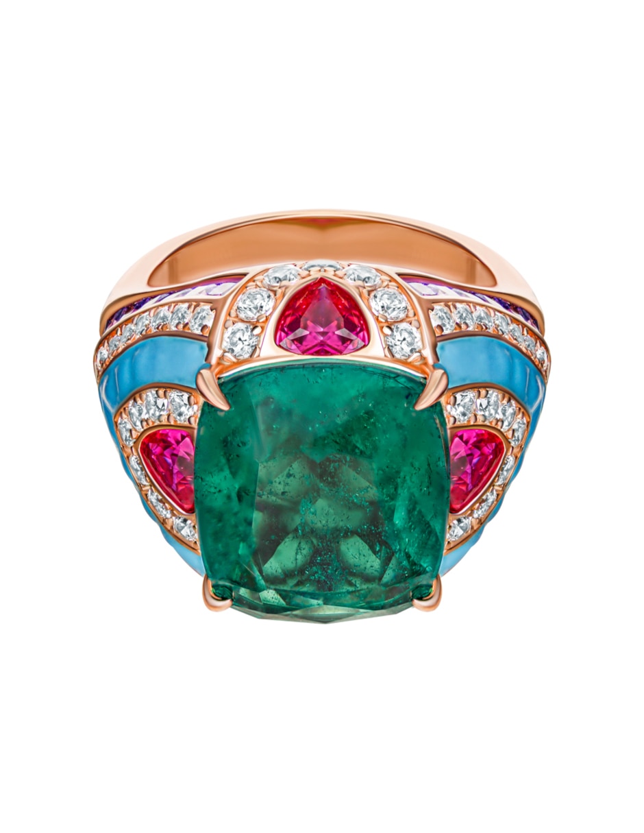 Anillo gladkova joyería p 925 de plata esmeralda mate