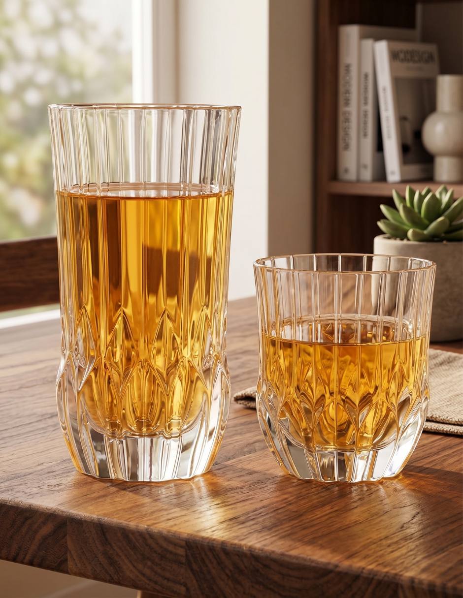 Vaso old fashion y high ball stovmex maxia de vidrio con 12 piezas