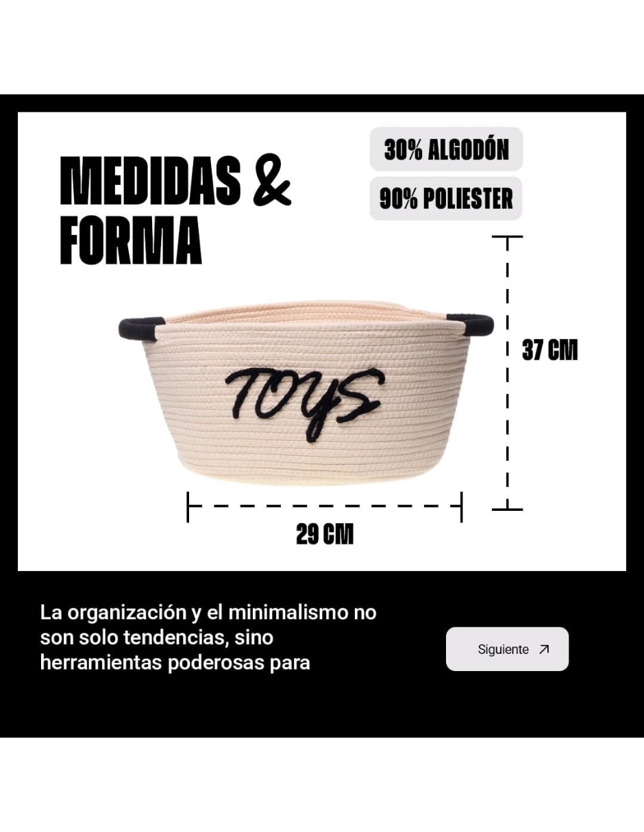 Canasta para juguetes Onyxo de algodón