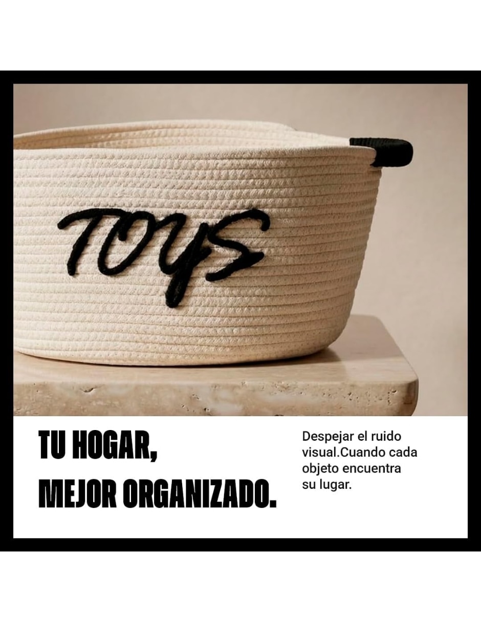 Canasta para juguetes Onyxo de algodón