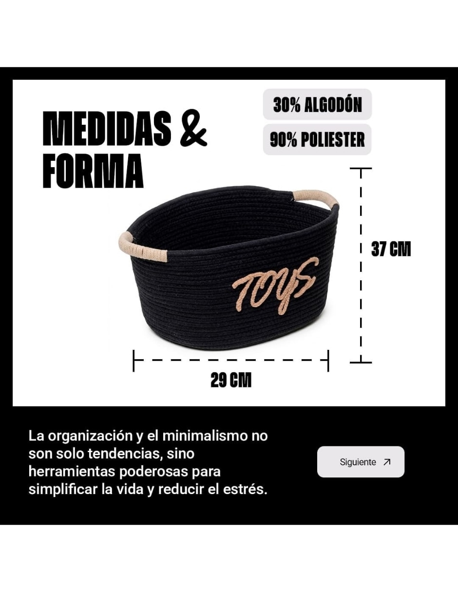Canasta para juguetes de algodón 8