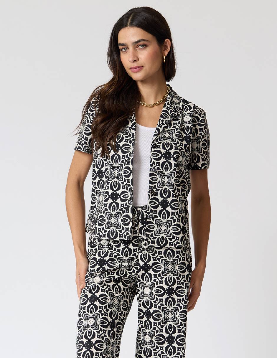 Blusa manga corta para mujer