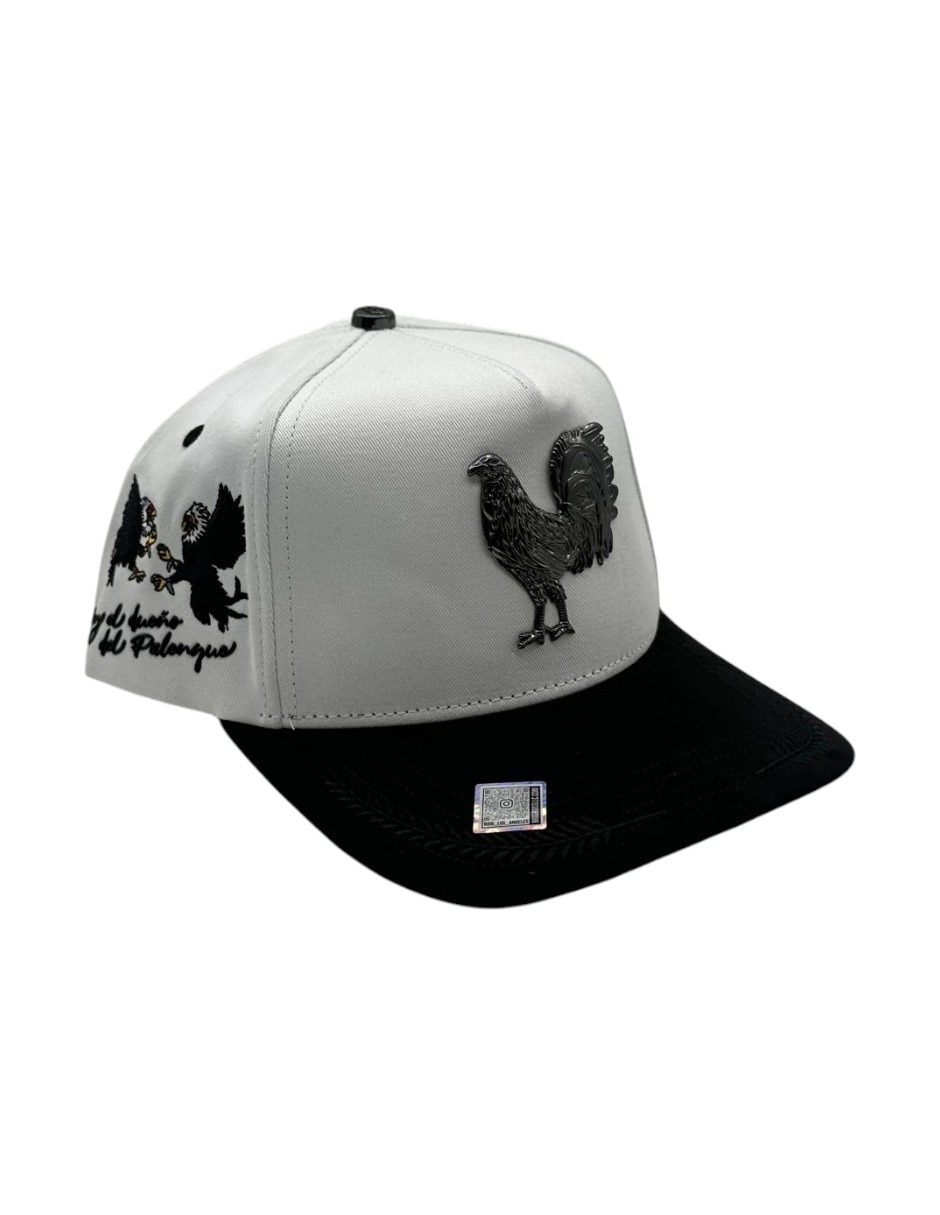 Gorra visera curva snapback big boss gallo negro blanco para hombre