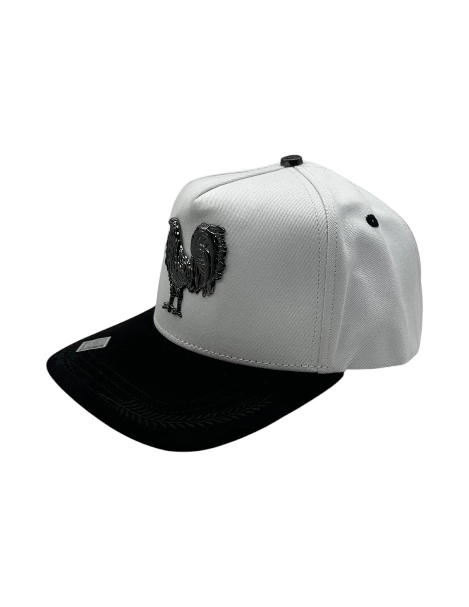 Gorra visera curva snapback big boss gallo negro blanco para hombre
