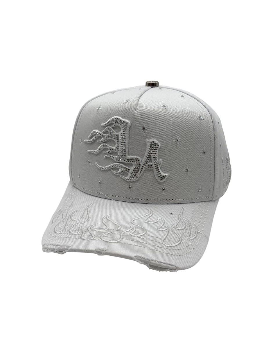 Gorra visera curva snapback big boss la flame white para hombre