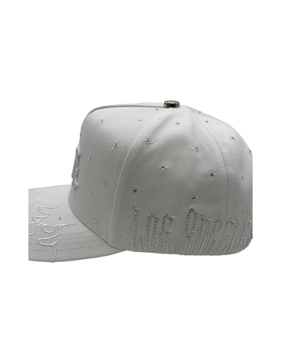Gorra visera curva snapback big boss la flame white para hombre