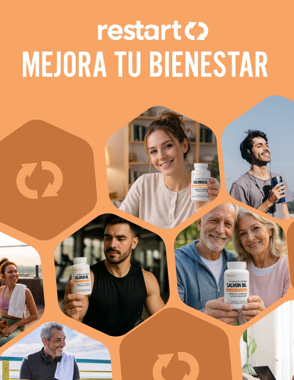 Suplemento alimenticio salmon oil 3x wild alaskan restart con aceite de salmón