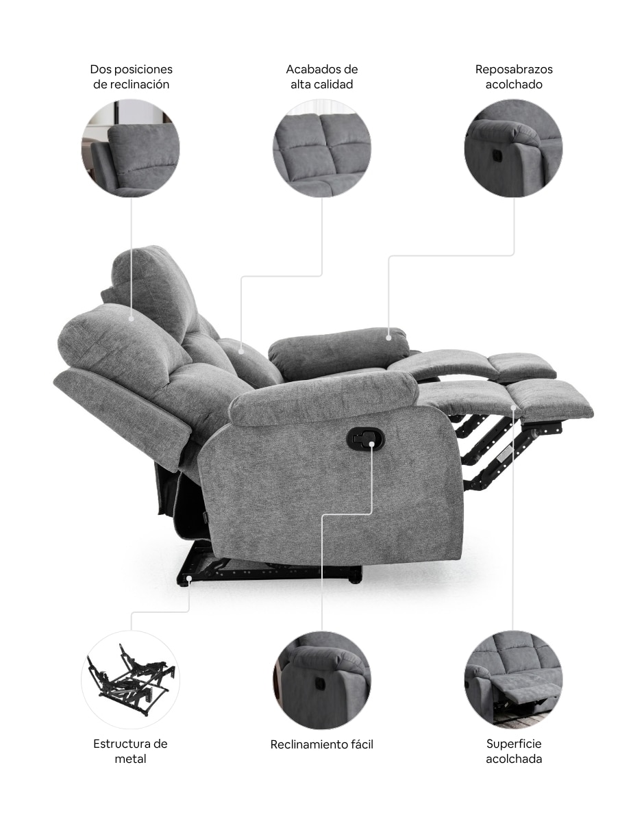 Sala 3 piezas Sala 321 reclinable Monza 6
