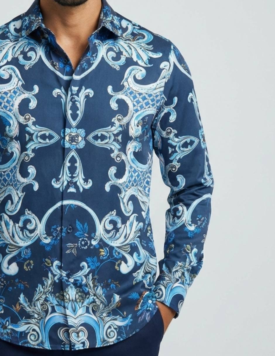 Camisa casual manga larga para hombre 4