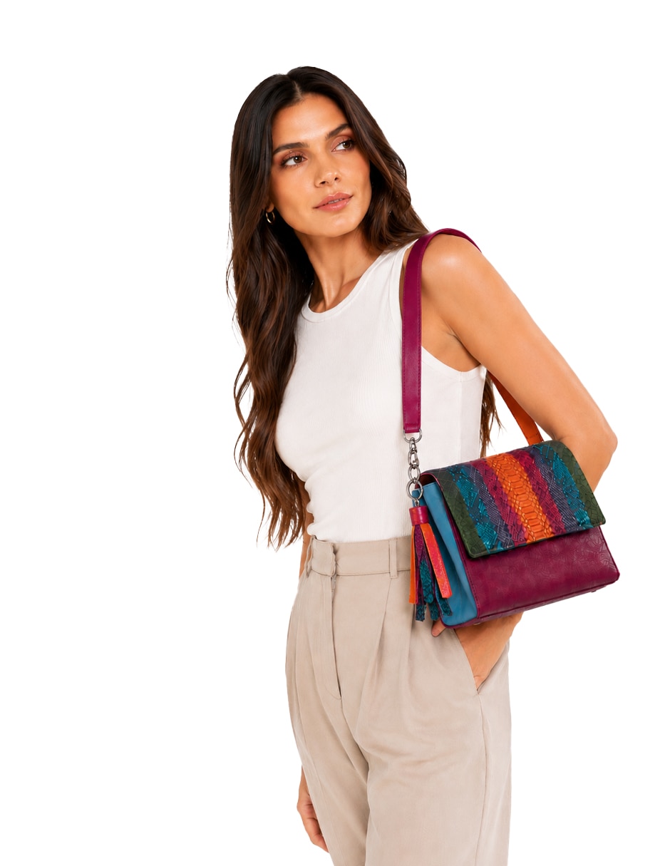 Bolsa crossbody altura siete de piel para mujer