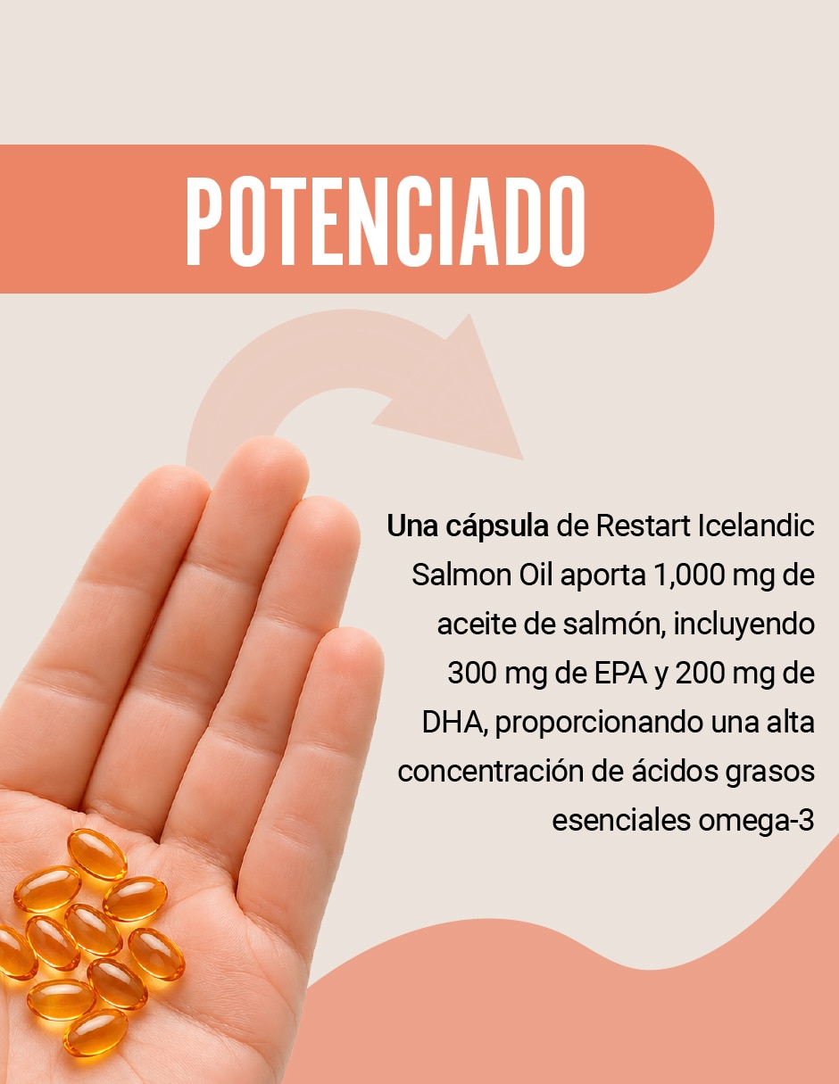Aceite de salmón icelandic omega 3 restart con aceite de salmón