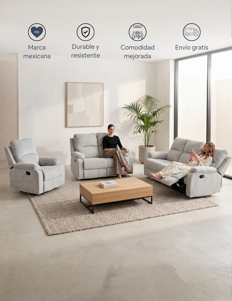 Sala 3 piezas Sala 321 reclinable Monza Easy Living