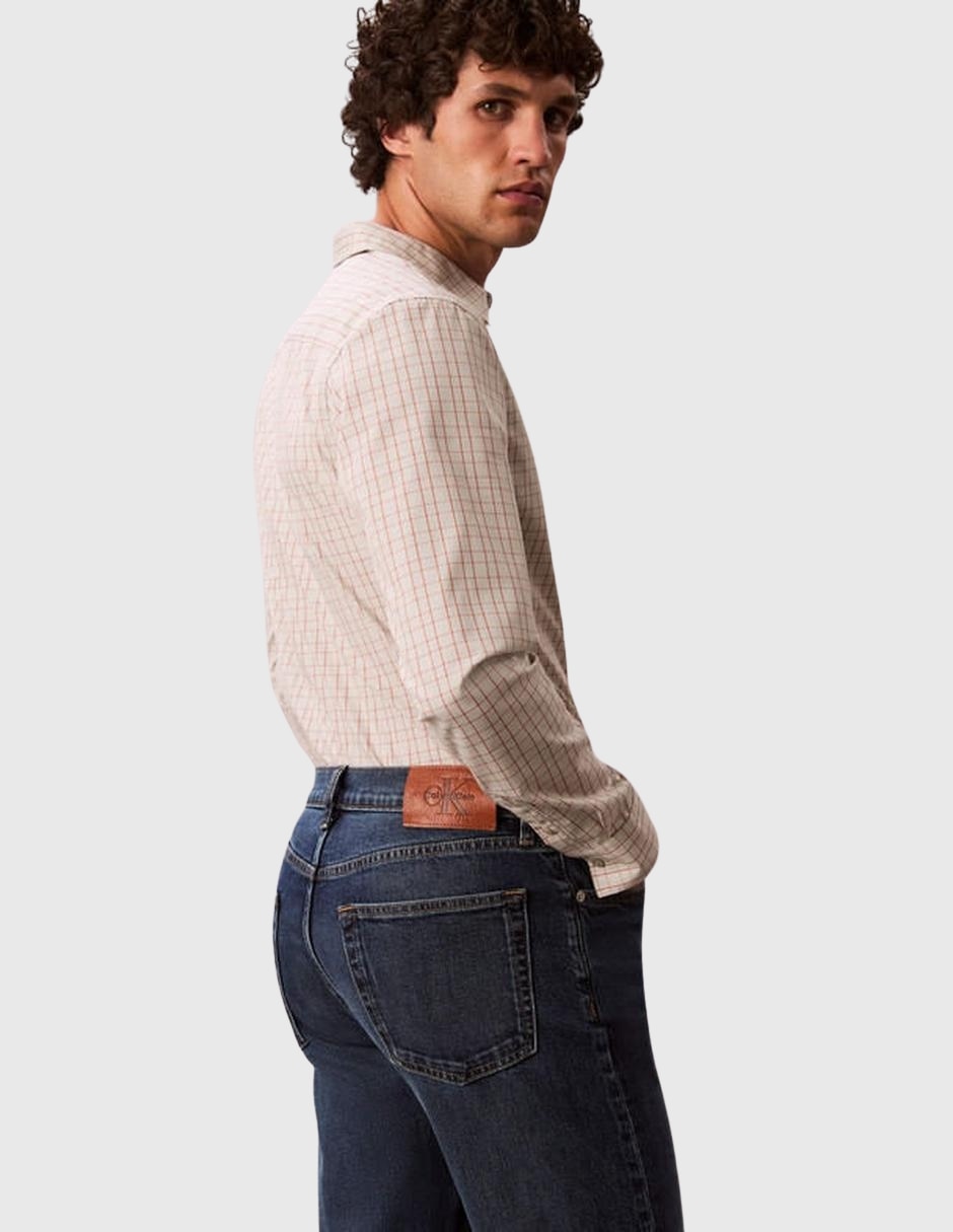 Jeans straight Ck lavado obscuro para hombre
