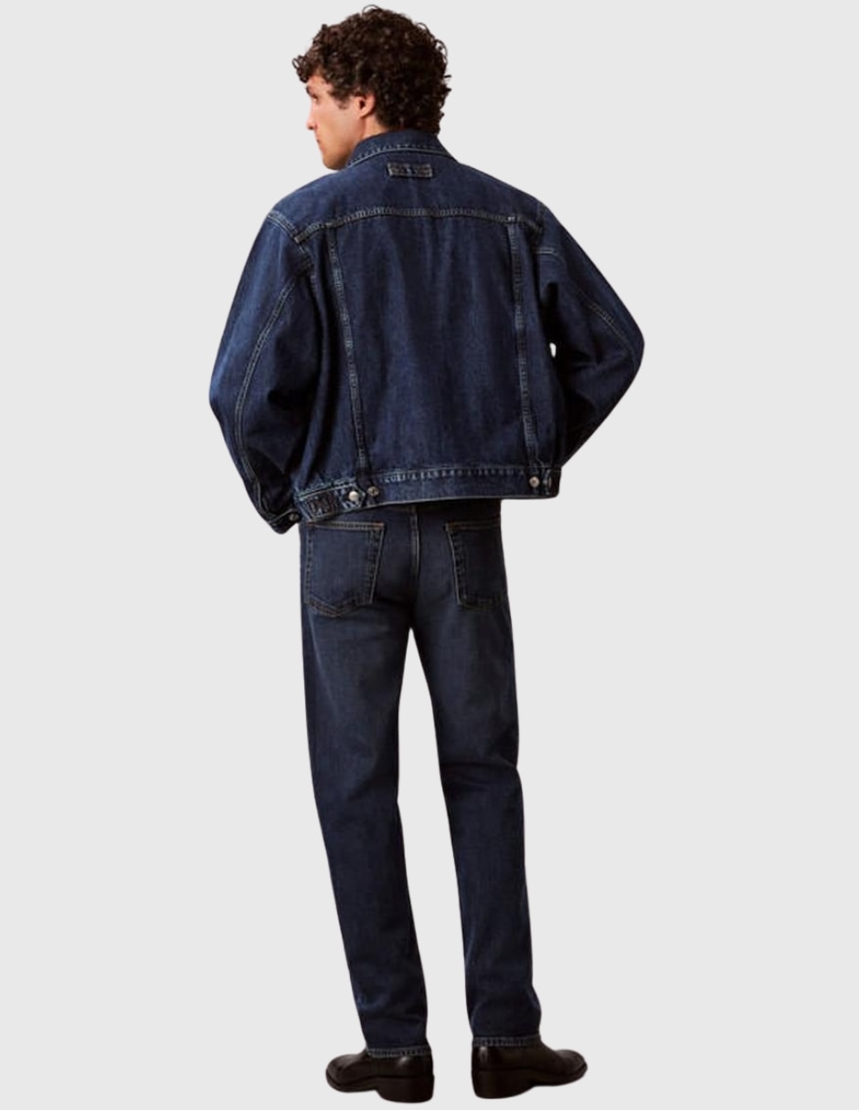 Jeans straight Ck lavado obscuro para hombre