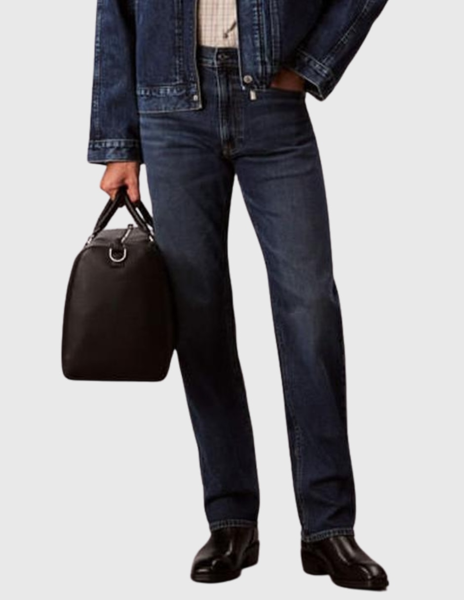 Jeans straight lavado obscuro para hombre