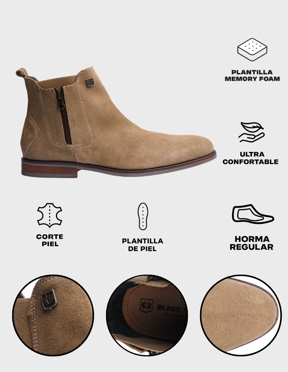 Botas hombre black peppers de piel para hombre