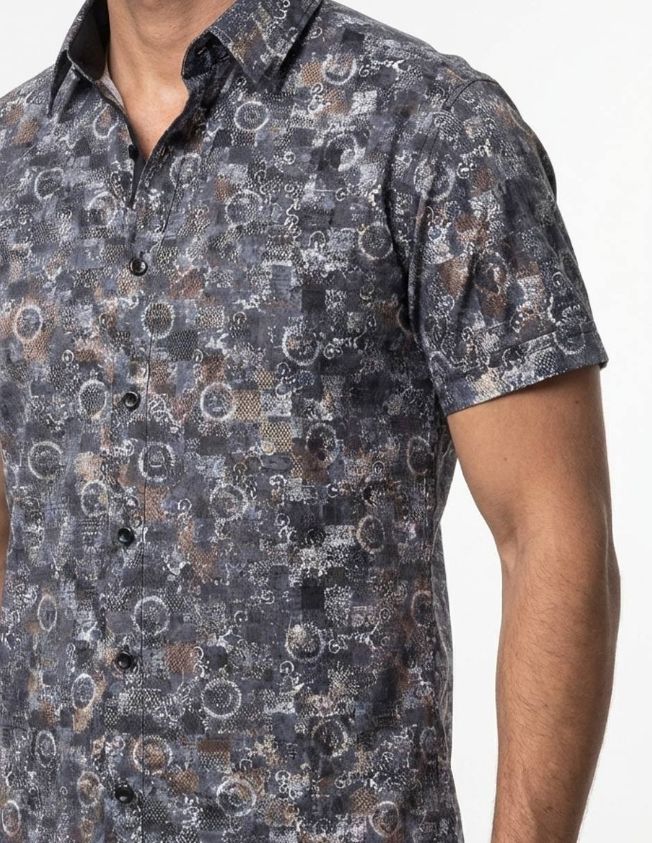 Camisa casual pavini manga corta para hombre