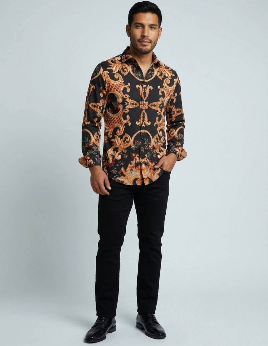 Camisa casual manga larga para hombre 4