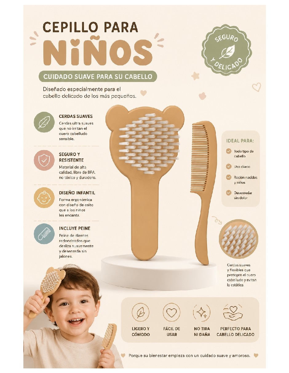 Cepillo para Cabello GENÉRICA de Plástico