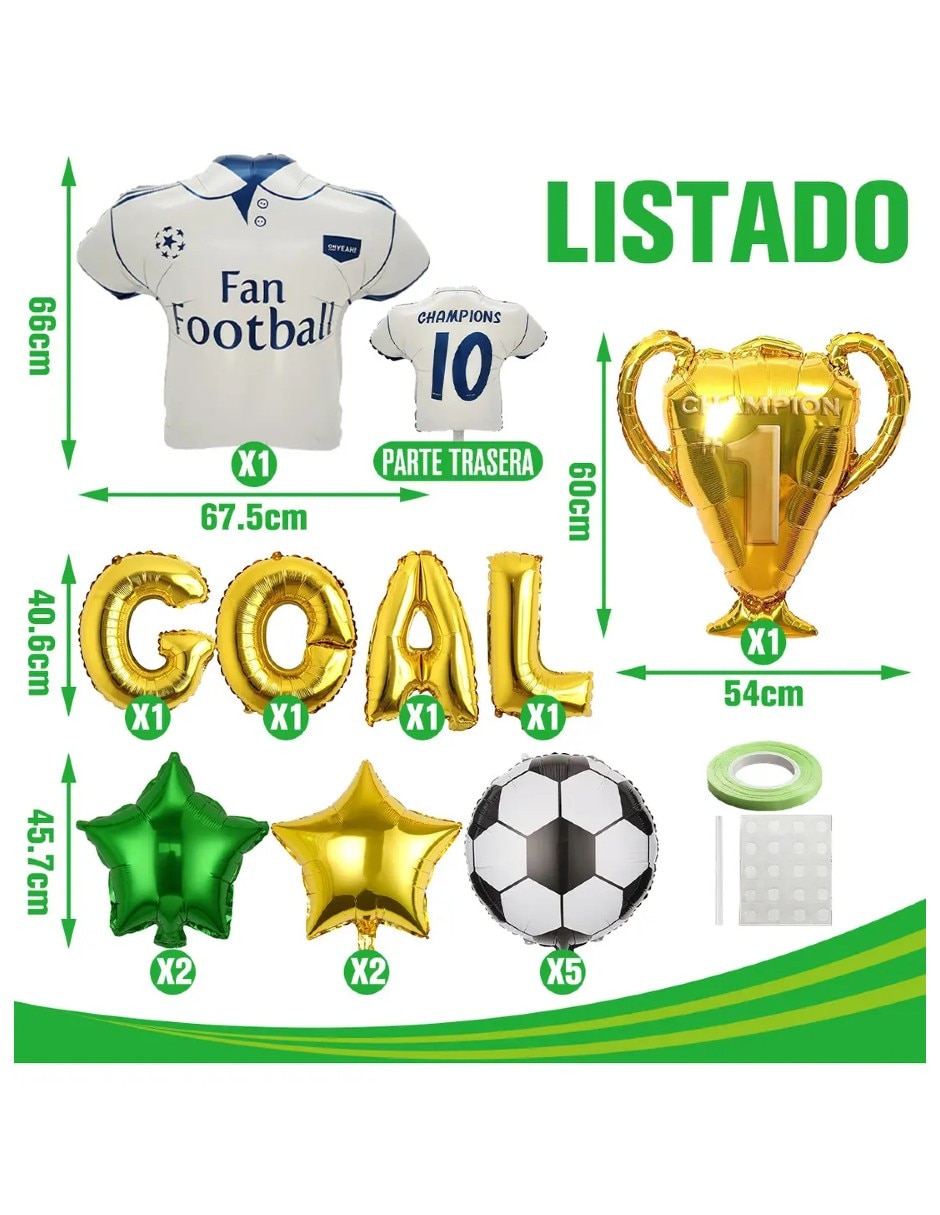 Globo metálico genérica de fútbol