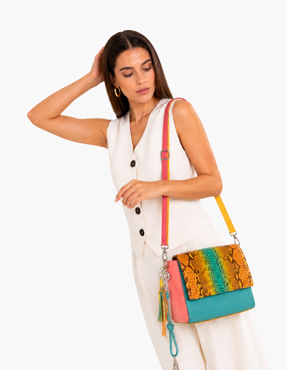Bolsa crossbody altura siete de piel para mujer