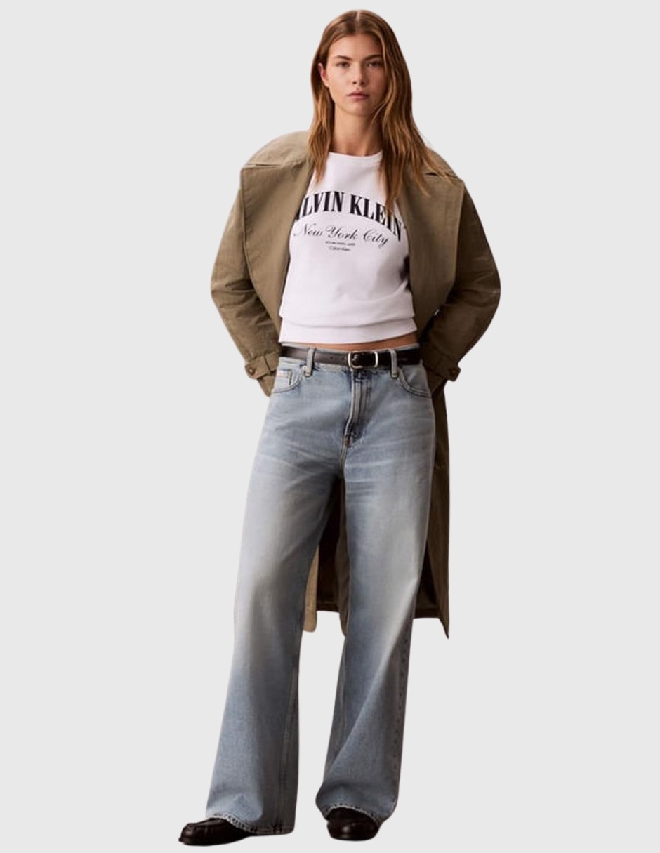 Jeans regular straight 47f715g corte media cintura para mujer 3