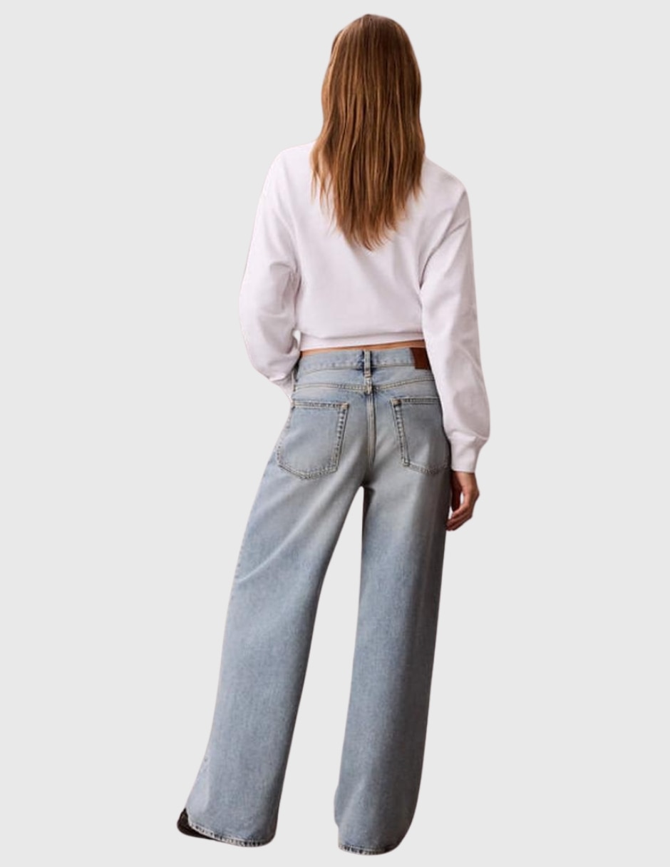 Jeans regular straight 47f715g corte media cintura para mujer 4